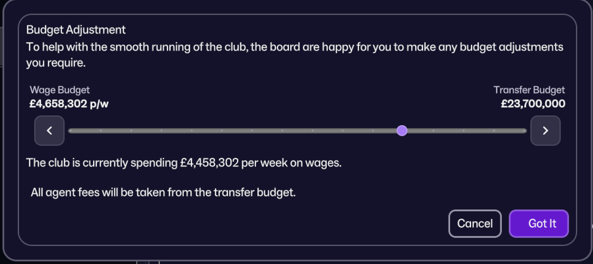 Football Manager 2026, control del presupuesto entre salarios y fichajes