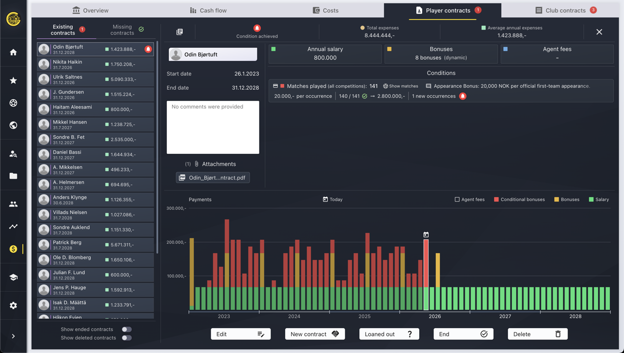 Automate tracking of conditional payments
